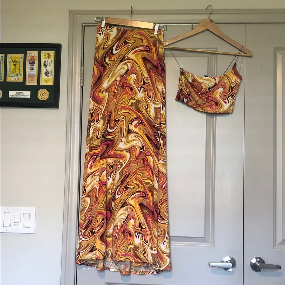 Windsor Yellow and Pink Swirl Top